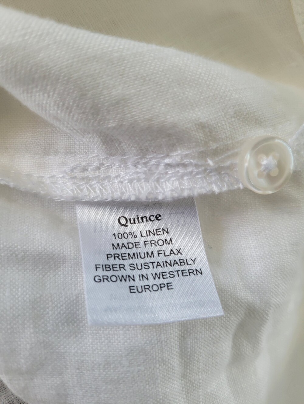 Quince Linen Premium Flax Button Front Short Sleeve Camp Shirt White S - Picture 15 of 15
